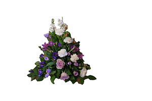 Blommor till begravning Tumba - Beställ blommor till begravning - Låg sorgdekoration vita nejlikor rosa r